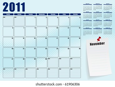 November desk planner for 2011