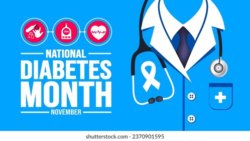 November is Diabetes Awareness Month background template. Holiday concept. background, banner, placard, card, and poster design template with text inscription and standard color. vector illustration.
