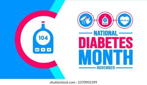 November is Diabetes Awareness Month background template. Holiday concept. background, banner, placard, card, and poster design template with text inscription and standard color. vector illustration.
