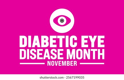 November is Diabetic Eye Disease Month background template. Holiday concept. suitable for placard, background,Greeting Card, Poster design template with text inscription, standard Social Media Post.