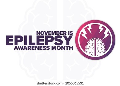 November is Epilepsy Awareness Month. Holiday concept. Template for background, banner, card, poster with text inscription. Vector EPS10 illustration