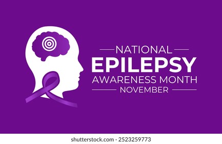 November is Epilepsy Awareness Month, which raises awareness and understanding of the disease and supports those who are affected by it. Vector illustration of background.