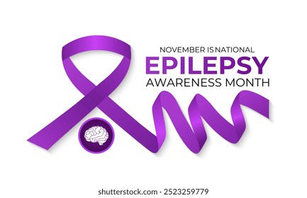 November is Epilepsy Awareness Month, which raises awareness and understanding of the disease and supports those who are affected by it. Vector illustration of background.