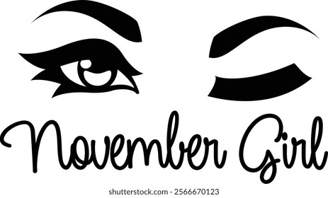 November Girl Winking with one eye shut