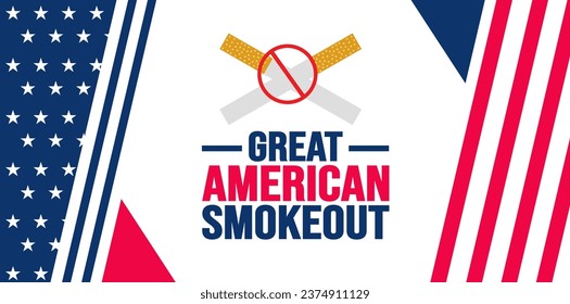 November is Great American Smokeout background template. Holiday concept. background, banner, placard, card, and poster design template with text inscription and standard color. vector illustration.
