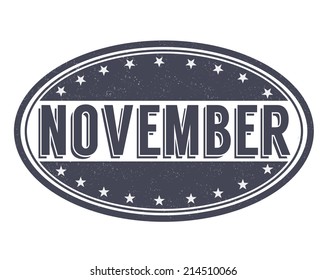 November Grunge Rubber Stamp On White Stock Vector (Royalty Free ...