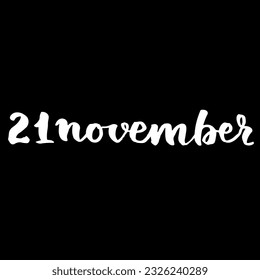 November Handwriting days of calendar black and white script