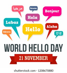 November hello day concept background. Flat illustration of november hello day vector concept background for web design