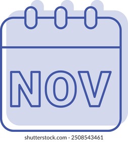 November Icon or Illustration for Seasonal Calendar Design, Highlighting Autumnal Themes and Monthly Planning in November