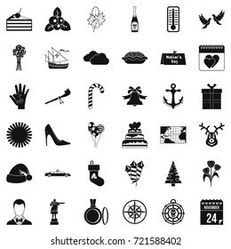 November icons set. Simple style of 36 november vector icons for web isolated on white background