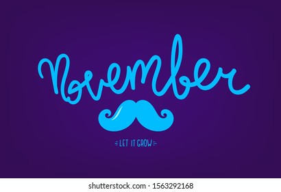 November. Let it grow vector card