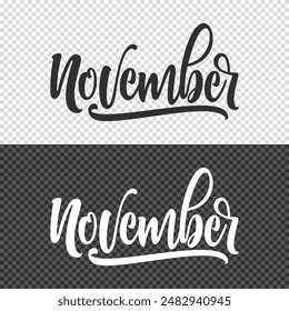 november lettering clipart element design