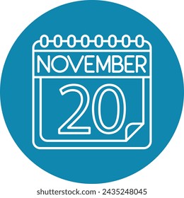 November Line Circle Icon Design For Personal And Commercial use.