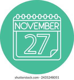 November Line Circle Icon Design For Personal And Commercial use.