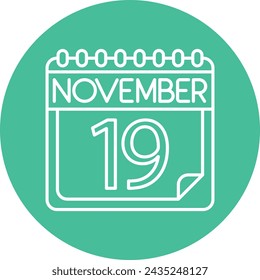 November Line Circle Icon Design For Personal And Commercial use.