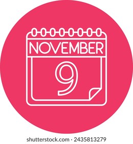 November Line Circle Icon Design For Personal And Commercial use.