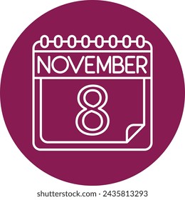 November Line Circle Icon Design For Personal And Commercial use.