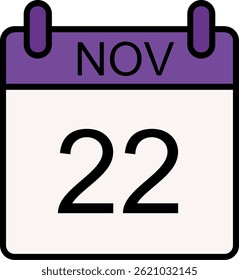 November Line Filled Vector Icon Design