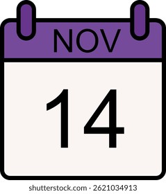 November Line Filled Vector Icon Design