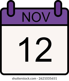 November Line Filled Vector Icon Design