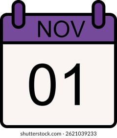 November Line Filled Vector Icon Design