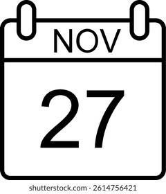 November Line Vector Icon Design