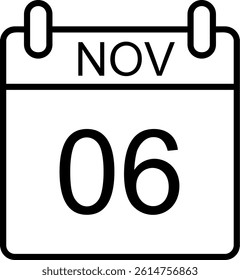 November Line Vector Icon Design