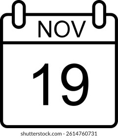 November Line Vector Icon Design