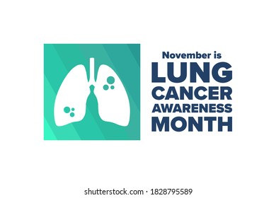 November is Lung Cancer Awareness Month. Holiday concept. Template for background, banner, card, poster with text inscription. Vector EPS10 illustration
