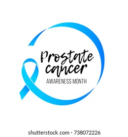 November men health awareness month poster for prostate cancer November social solidarity campaign. Vector symbol of blue ribbon for no shave event against man prostate cancer on blue background