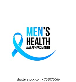 November men health awareness month poster or banner of blue ribbon. Vector no shave symbol for social solidarity event against man healthcare prostate cancer campaign