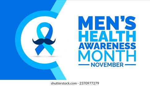 November is Men's Health Awareness Month background template. Holiday concept. background, banner, placard, card, and poster design template with text inscription and standard color. vector.