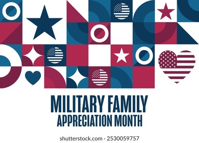 November is Military Family Appreciation Month. Holiday concept. Template for background, banner, card, poster with text. Vector EPS10 illustration