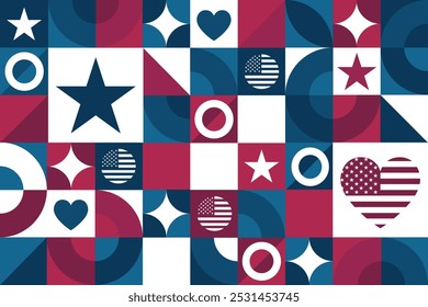 November is Military Family Appreciation Month. Seamless geometric pattern. Template for background, banner, card, poster. Vector EPS10 illustration