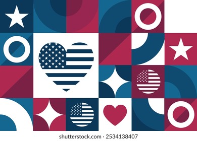 November is Military Family Appreciation Month. Seamless geometric pattern. Template for background, banner, card, poster. Vector EPS10 illustration