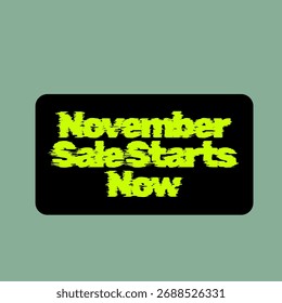 November month business text vector design