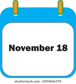 November Month Date 18 | Icon Design