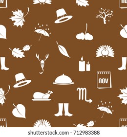 november month theme set of icons red and white pattern eps10