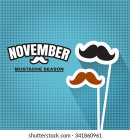 November, mustache season. Fake mustache for carnival in november