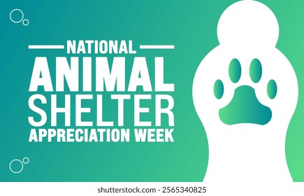 November is National Animal Control Officer Appreciation Week background template. Holiday concept. suitable for placard, background, Greeting Card, Poster design template with text inscription,