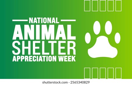 November is National Animal Control Officer Appreciation Week background template. Holiday concept. suitable for placard, background, Greeting Card, Poster design template with text inscription,