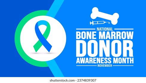 November is National Bone Marrow Donor Awareness Month background template. Holiday concept. background, banner, placard, card, and poster design template with text inscription and standard color.