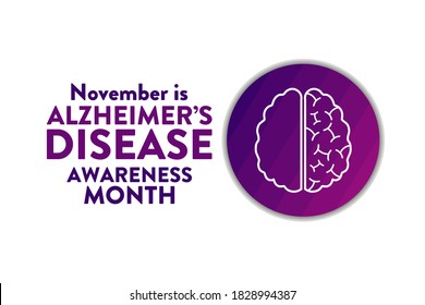 November is National Alzheimer’s Disease Awareness Month. Holiday concept. Template for background, banner, card, poster with text inscription. Vector EPS10 illustration