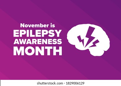 November is National Epilepsy Awareness Month. Holiday concept. Template for background, banner, card, poster with text inscription. Vector EPS10 illustration
