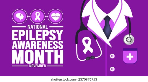 November is National Epilepsy Awareness Month background template. Holiday concept. background, banner, placard, card, and poster design template with text inscription and standard color. vector.