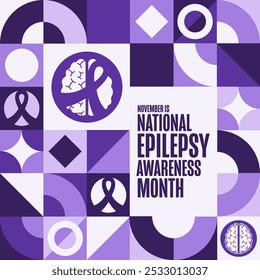 November is National Epilepsy Awareness Month. Holiday concept. Template for background, banner, card, poster with text. Vector EPS10 illustration