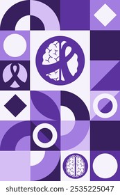 November is National Epilepsy Awareness Month. Seamless geometric pattern. Template for background, banner, card, poster. Vector EPS10 illustration