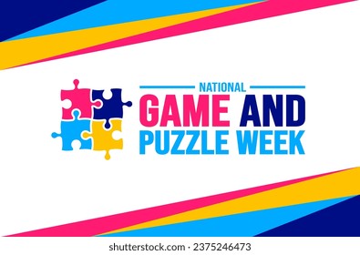 November is National Game and Puzzle Week background template. Holiday concept. background, banner, placard, card, and poster design template with text inscription and standard color. vector.