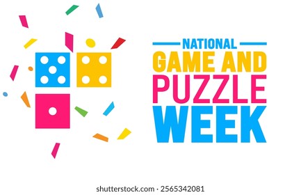 November is National Game and Puzzle Week background template. Holiday concept. suitable for placard, background,Greeting Card, Poster design template with text inscription, standard Social Media Post