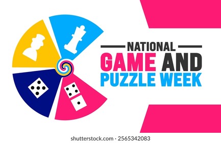 November is National Game and Puzzle Week background template. Holiday concept. suitable for placard, background,Greeting Card, Poster design template with text inscription, standard Social Media Post